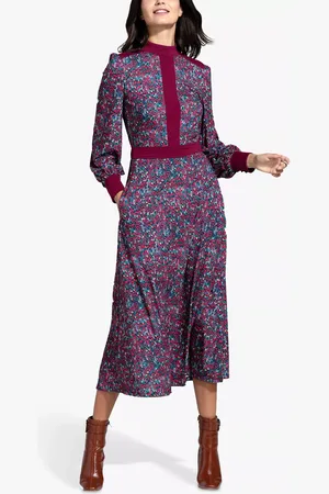 HotSquash Ditsy Floral Print Panelled Midi Dress