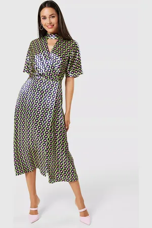 Closet Spot Print Kimono Wrap Dress