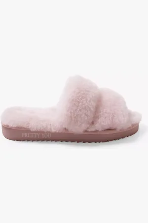 PRETTY YOU Jinx Double Band Sheepskin Slippers