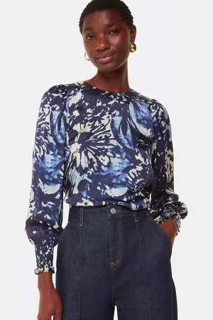 Whistles Dazzled Floral Satin Blouse