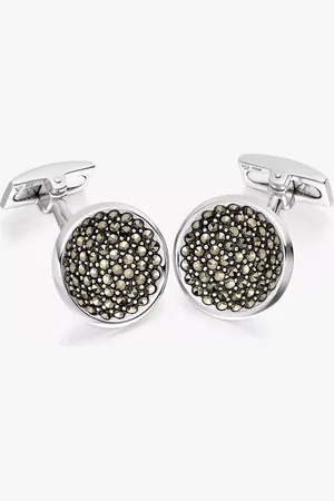 Hoxton Marcasite Set Round Cufflinks