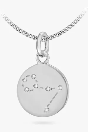 IBB Personalised Pisces Star Sign Disc Pendant Necklace