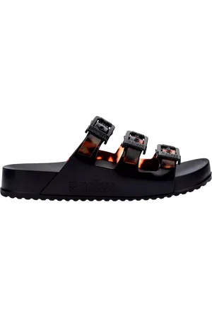 Melissa Cozy Stripes Jelly Sliders, Black