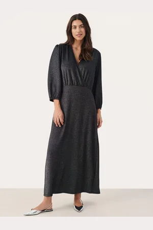 Part Two Dalmine 3/4 Sleeve Glitter Wrap Maxi Dress