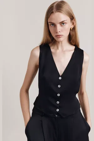 Ghost Eden Cropped Satin Waistcoat
