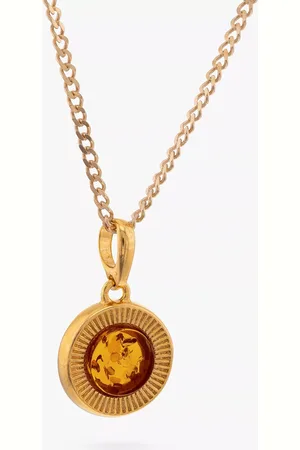Be-Jewelled Baltic Cognac Amber Textured Pendant Necklace