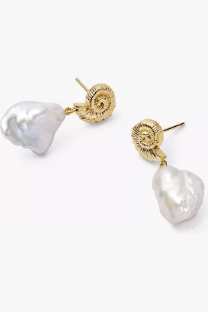 Daisy London Shell Baroque Pearl Drop Earrings