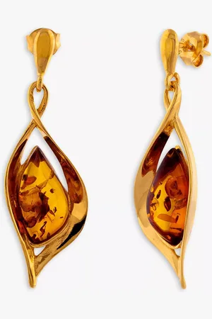 Be-Jewelled Twist Amber Drop Earrings