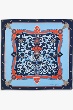 ASPINAL OF LONDON Signature Shield Silk Square Scarf