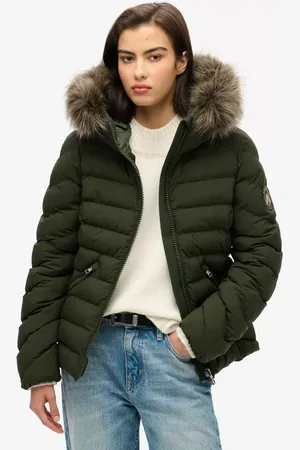 Superdry Fuji Faux Fur Hooded Padded Jacket