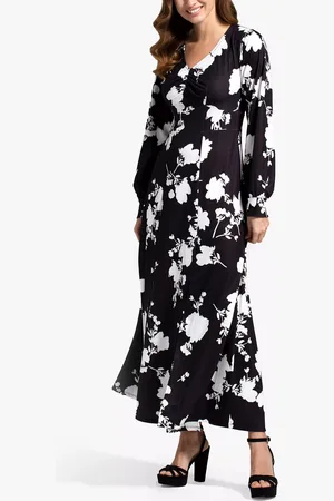 HotSquash Floral Chiffon Long Sleeve Maxi Dress