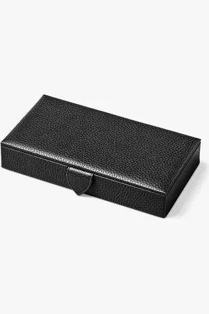 ASPINAL OF LONDON Pebble Leather Cufflink Box
