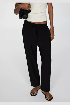 MANGO Fluido Straight Leg Drawstring Waist Trousers