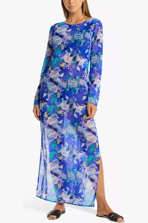 SEA LEVEL Cascade Floral Mesh Maxi Dress