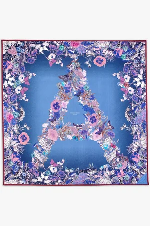 ASPINAL OF LONDON Ombre A Floral Silk Square Scarf