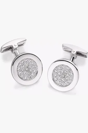 Hoxton Cubic Zirconia Round Cufflinks