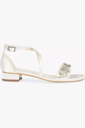 Paradox London Elyse Satin Flat Cross Strap Sandals