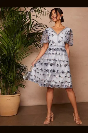 Chi Chi London Floral Embroidered Dress