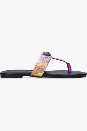 Kurt Geiger Kensington T-Bar Flat Leather Sandals