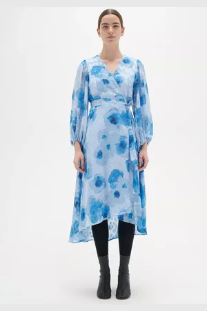 INWEAR Basira Floral Long Sleeve Wrap Dress
