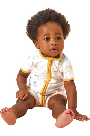Mori Peppa Pig Baby Printed Shortie Sleepsuit, White/Multi
