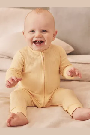 Mori Baby Clever Zip Ribbed Sleepsuit