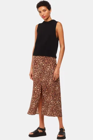 Whistles Marble Spot Print Midi Skirt