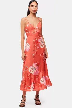 Whistles Raffa Hibiscus Print Maxi Dress