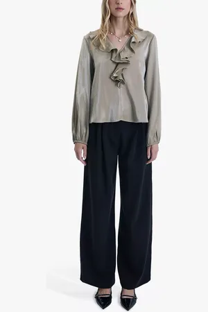 James Lakeland Satin Ruffle Blouse