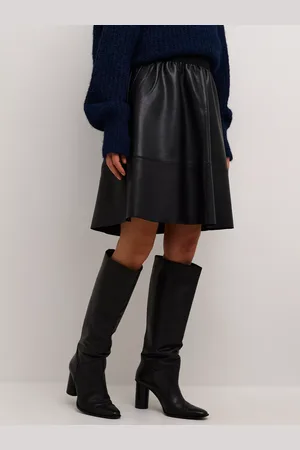Kaffe Mikka Faux Leather Knee Length Skirt