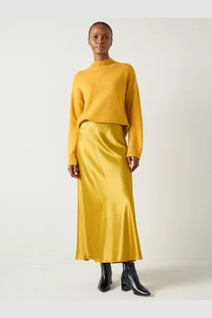 L.K. Bennett Blythe Satin Bias Midi Skirt