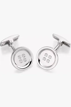Hoxton Cubic Zirconia Round Button Cufflinks