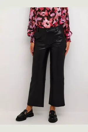 Kaffe Alina Cropped Faux Leather Trousers