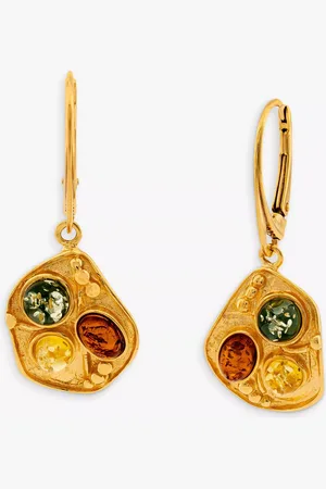 Be-Jewelled Baltic Multicolour Amber Drop Earrings