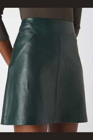 Whistles A-Line Leather Mini Skirt