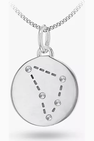 IBB Personalised Capricorn Star Sign Disc Pendant Necklace