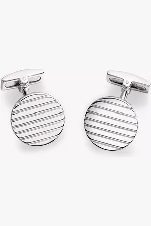 Hoxton Ribbed Round Cufflinks