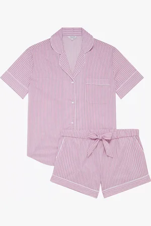MYZAIA CALÇADOS Striped Organic Cotton Short Sleeve Pyjama Short Set