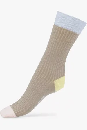 Dear Denier Celine Contrast Rib Knit Socks