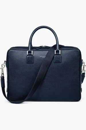 ASPINAL OF LONDON Mount Street Small Pebble Grain Leather Laptop Bag