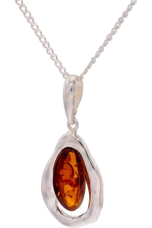 Be-Jewelled Baltic Amber Molten Pendant Necklace