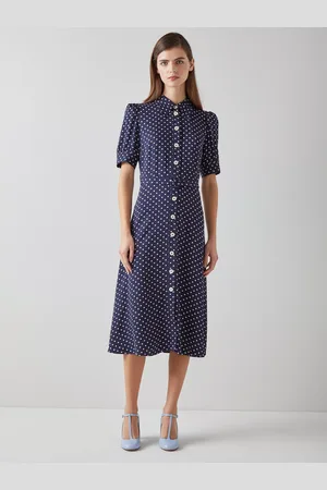 L.K. Bennett Valerie Spot Print Shirt Midi Dress