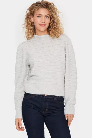 Saint Tropez Coralise Mock Neck Textured Jumper
