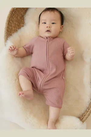 Mori Baby Clever Zip Ribbed Summer Sleepsuit