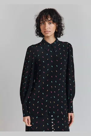 Ghost Alice Embroidered Spot Crepe Top