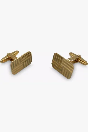 Vintage Fine Jewellery Pre-Loved 9ct Diamond Cut Swivel Back Cufflinks, Dated London 1968