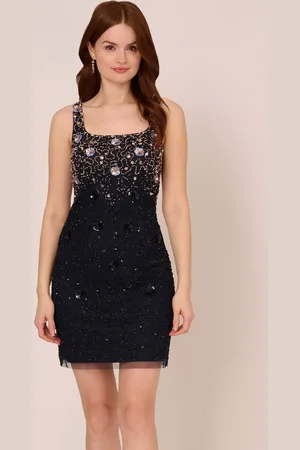 Adrianna Papell Floral Beaded Mini Dress