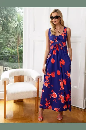 HotSquash Floral Print Empire Waist Maxi Dress, /Multi