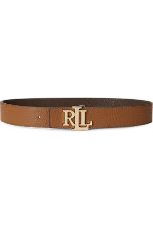 Ralph Lauren Lauren Pebble Leather Reversible Wide Belt