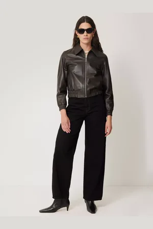 Jigsaw Zip Front Leather Jacket